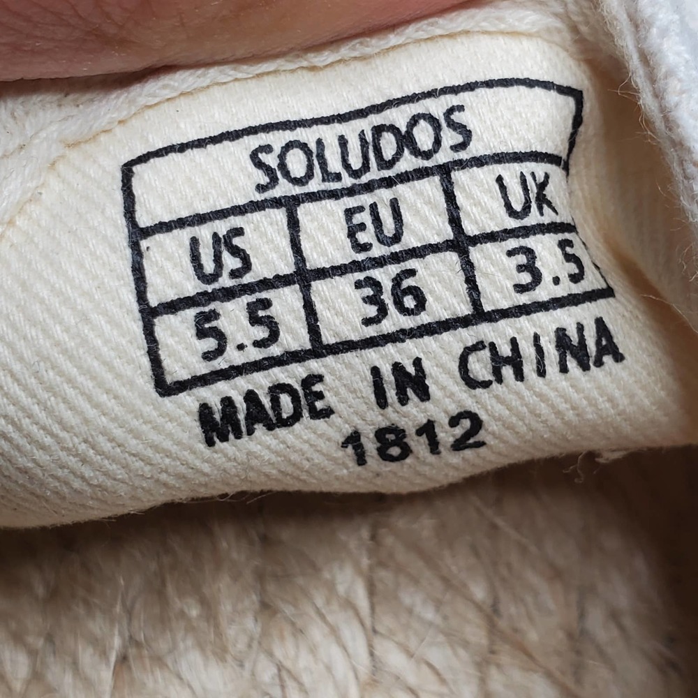 SOLUDOS White Round Toe Slip On Platform Smoker Espadrille Shoes Sz 5.5 - Picture 9 of 10